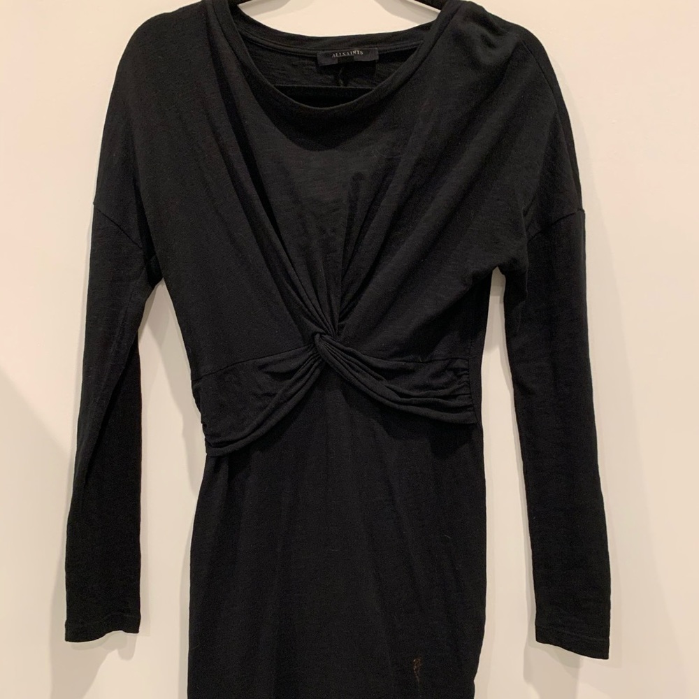 All saints black twist dress